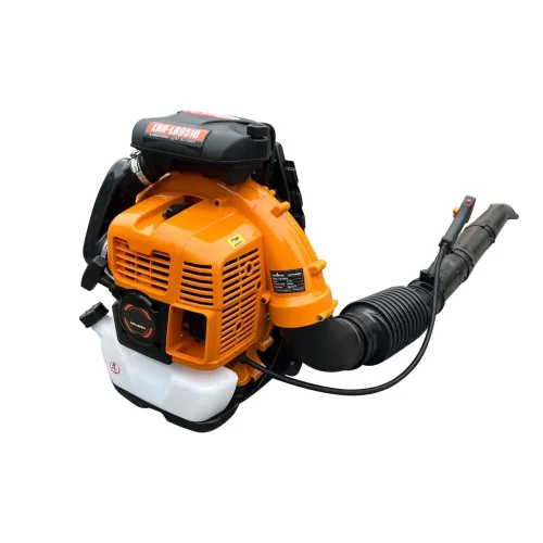 Orange backpack gasoline leaf blower