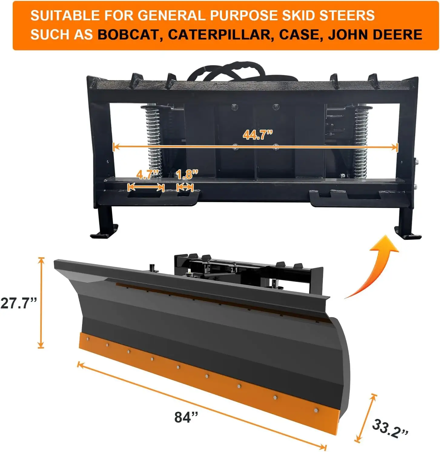 84 Hydraulic Skid Steer Snow Blade